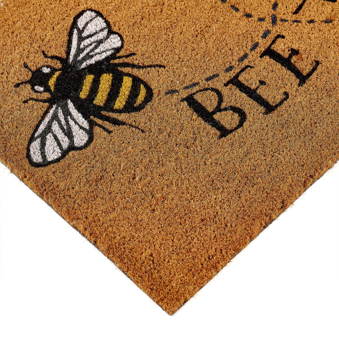 My Mat Printed Coir Bee Happy Doormat - handmade