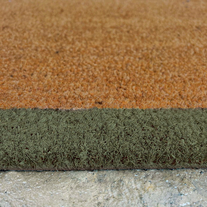 My Mat Printed Coir Border Green - handmade