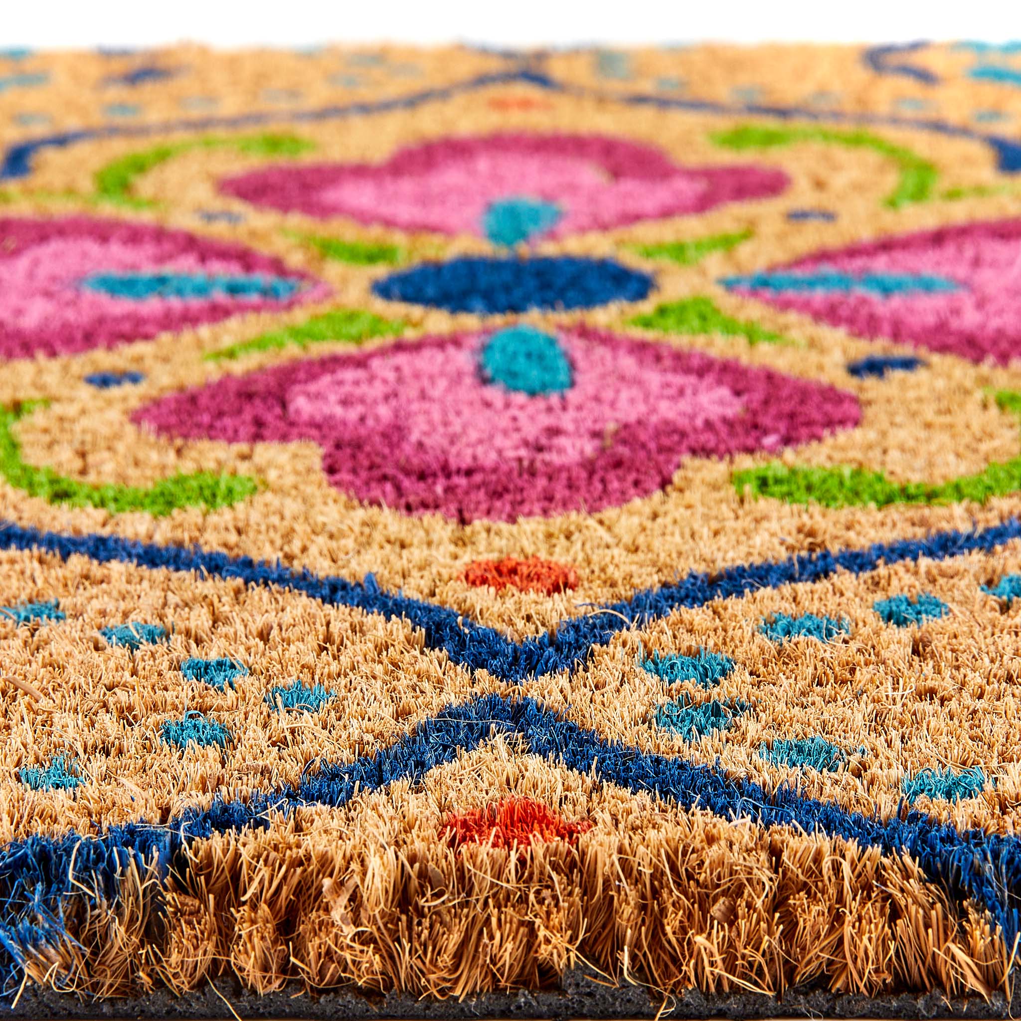 My Mat Printed Coir Bright Tile Doormat - handmade