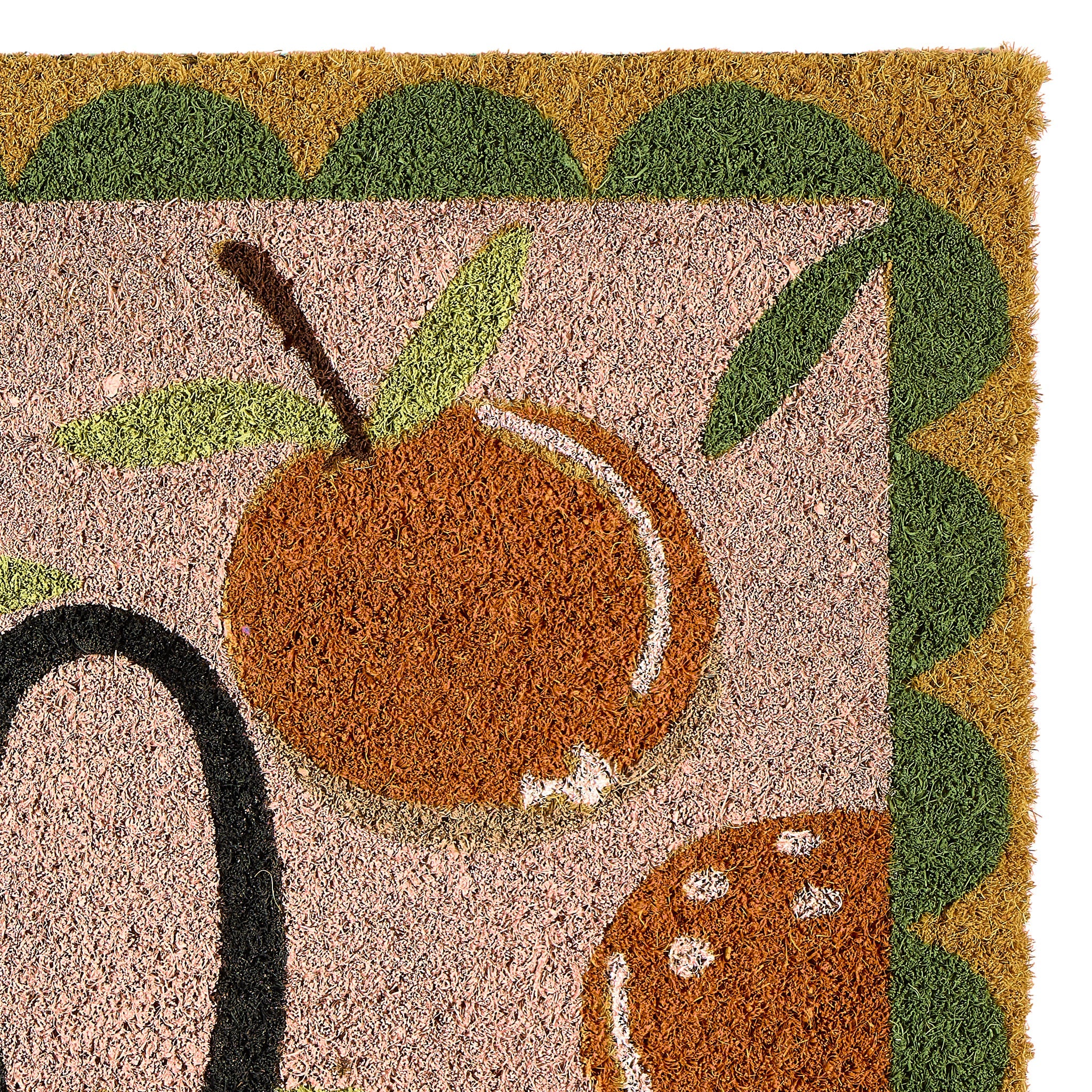 My Mat Printed Coir Ciao Orange - handmade