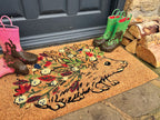 My Mat Printed Coir Floral Hedgehog Doormat - handmade