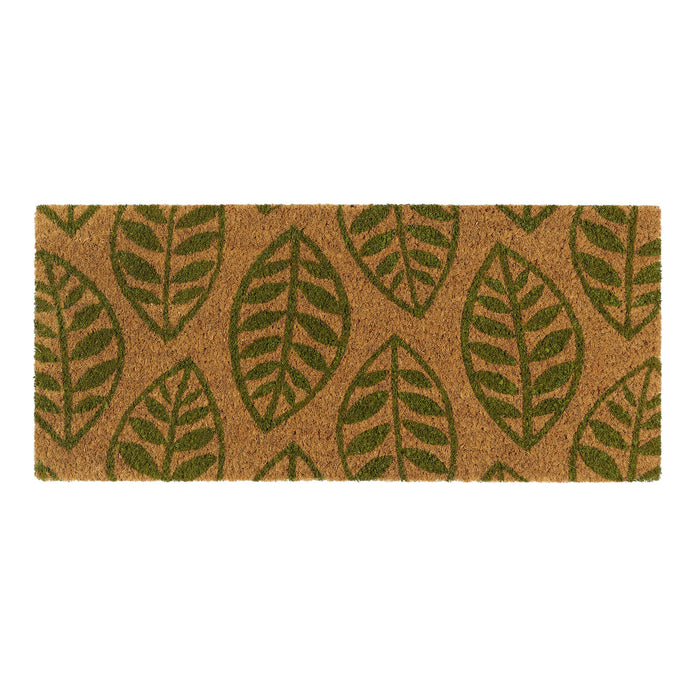 My Mat Printed Coir Green Leaves Doormat - handmade
