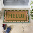 My Mat Printed Coir Hello Scallop - handmade