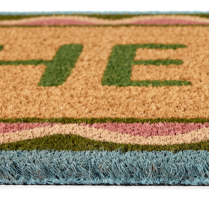 My Mat Printed Coir Hello Scallop - handmade