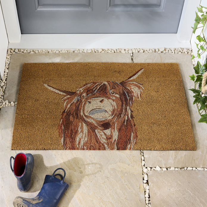 My Mat Printed Coir Highland - handmade