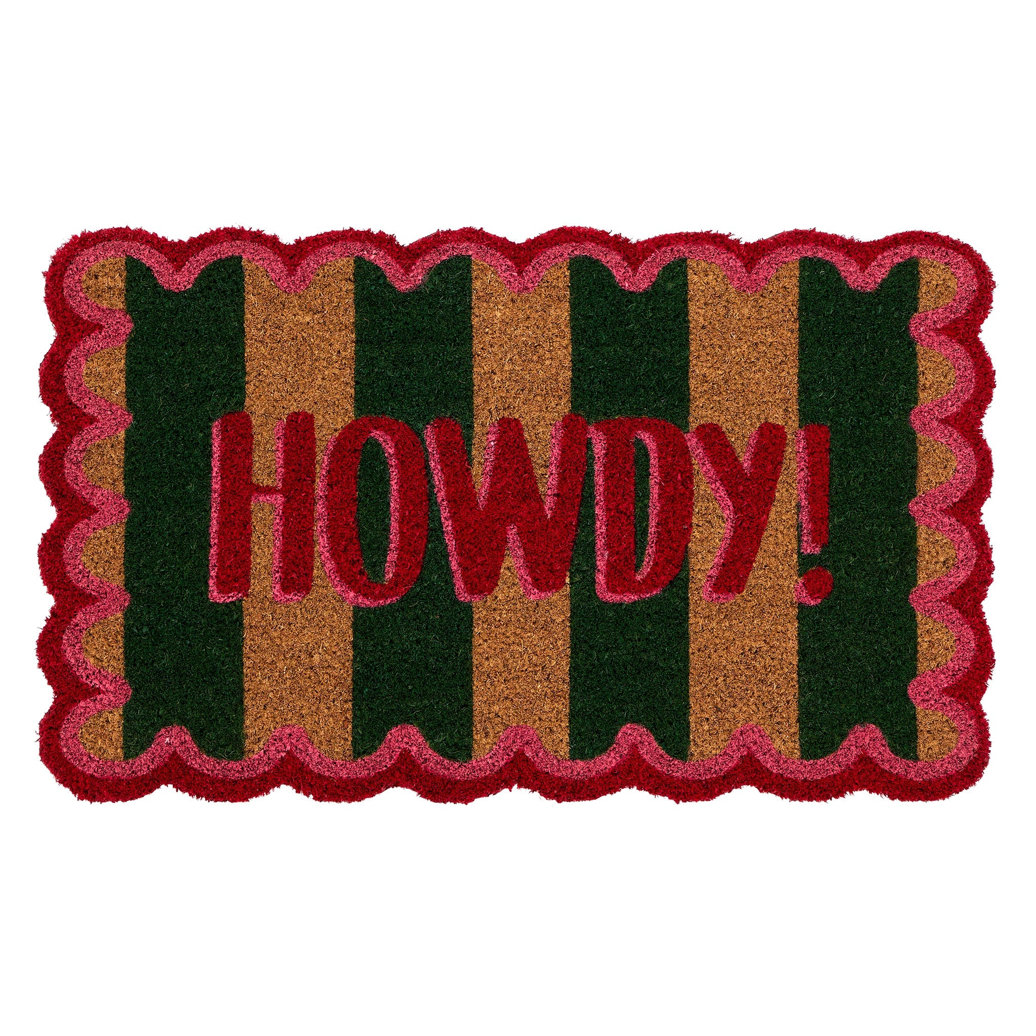 My Mat Printed Coir Howdy Stripe - handmade