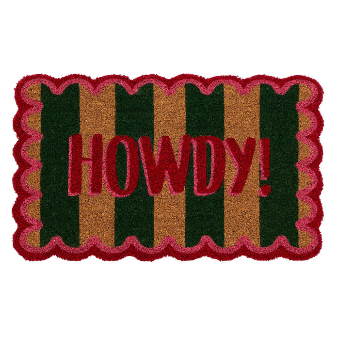 My Mat Printed Coir Howdy Stripe - handmade