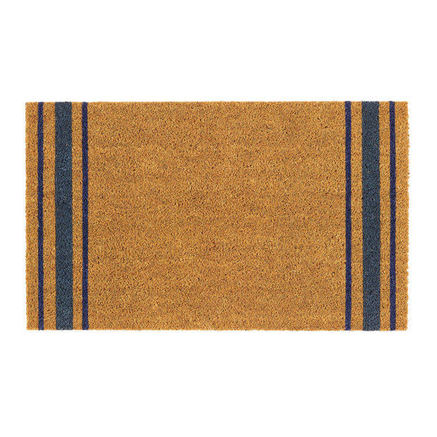 My Mat Printed Coir Navy Border Stripe Doormat - handmade