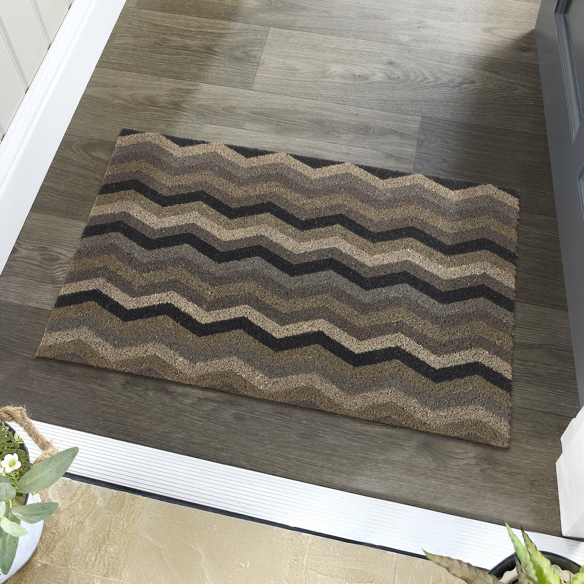 My Mat Printed Coir Ocean Zig Zag 45X75 - handmade