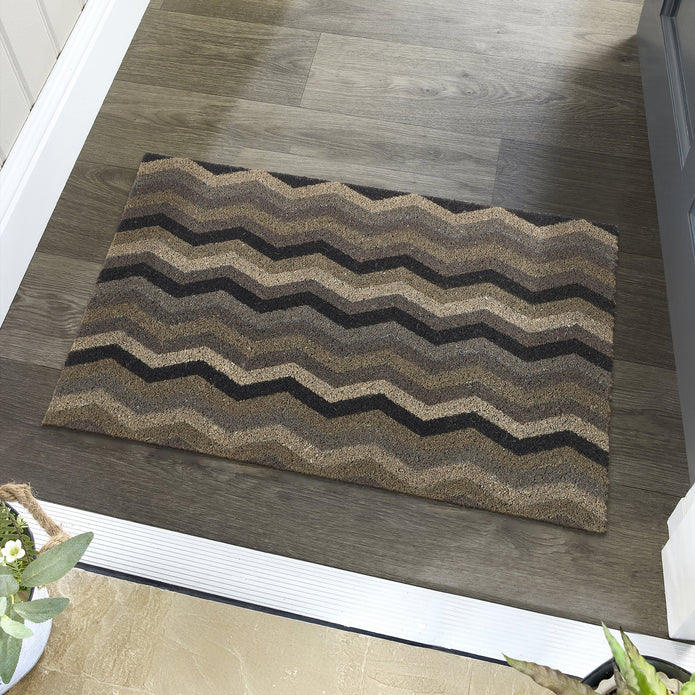 My Mat Printed Coir Ocean Zig Zag 45X75 - handmade