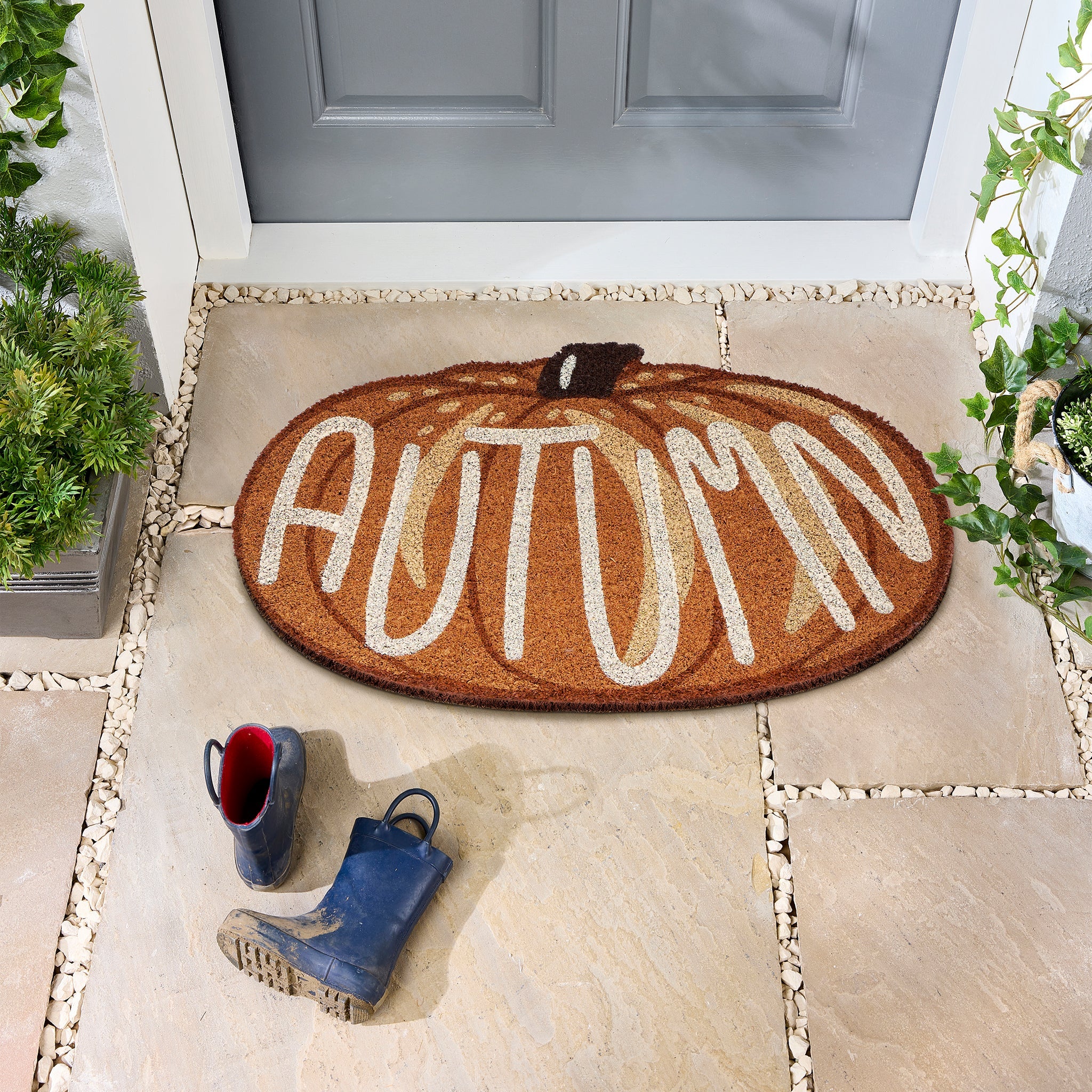 My Mat Printed Coir Shaped Autumn Pumpkin - handmade