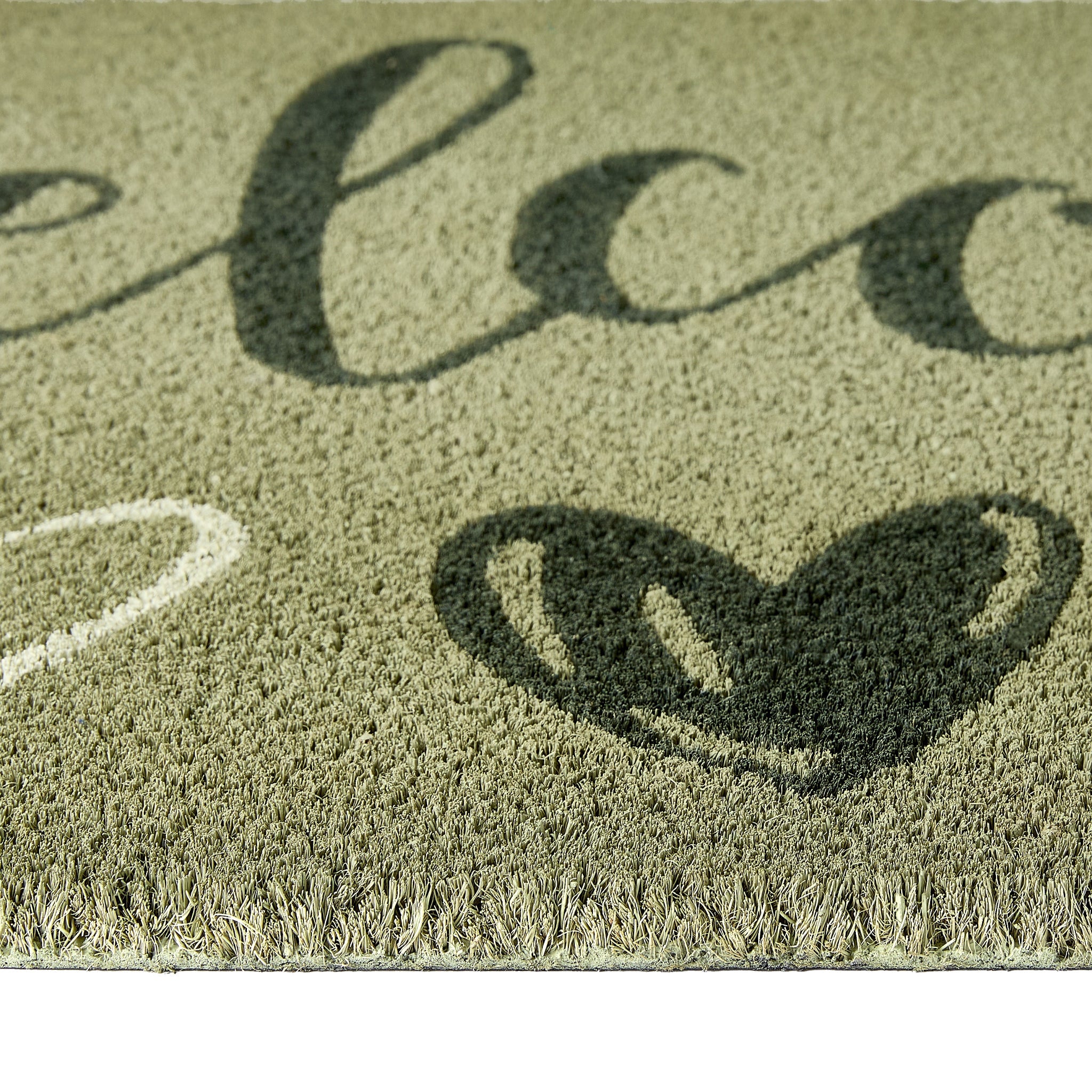 My Mat Printed Coir Welcome Sage - handmade