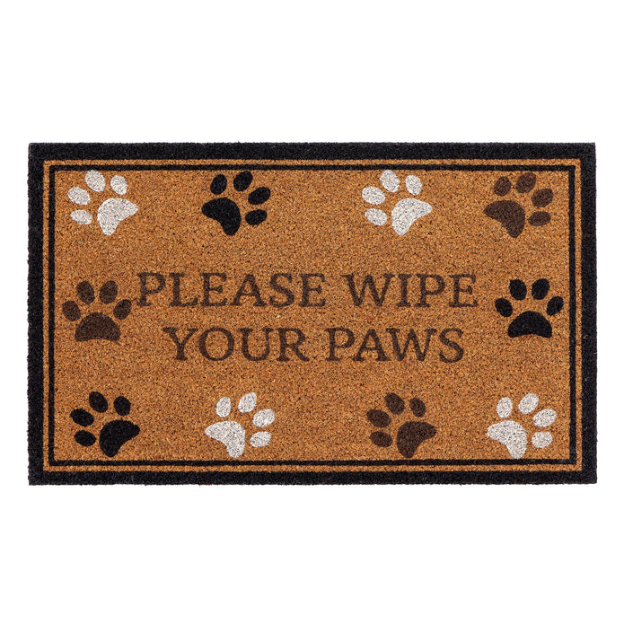 My Mat Printed Coir Wipe Your Paws Border - handmade
