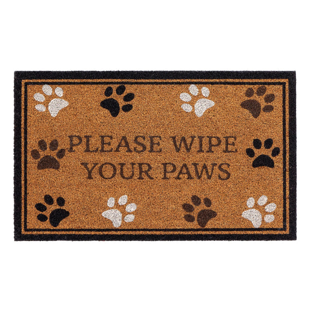 My Mat Printed Coir Wipe Your Paws Border - handmade