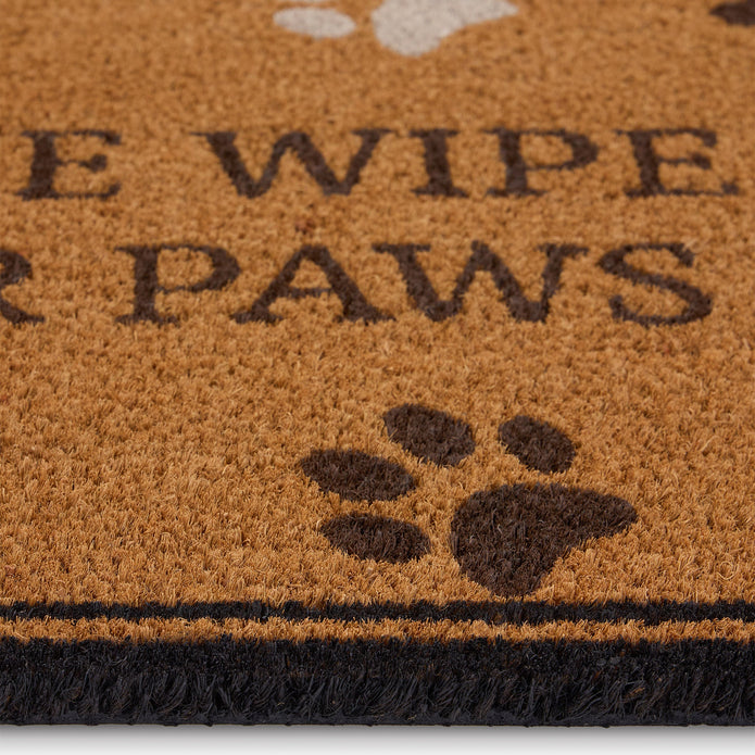 My Mat Printed Coir Wipe Your Paws Border - handmade