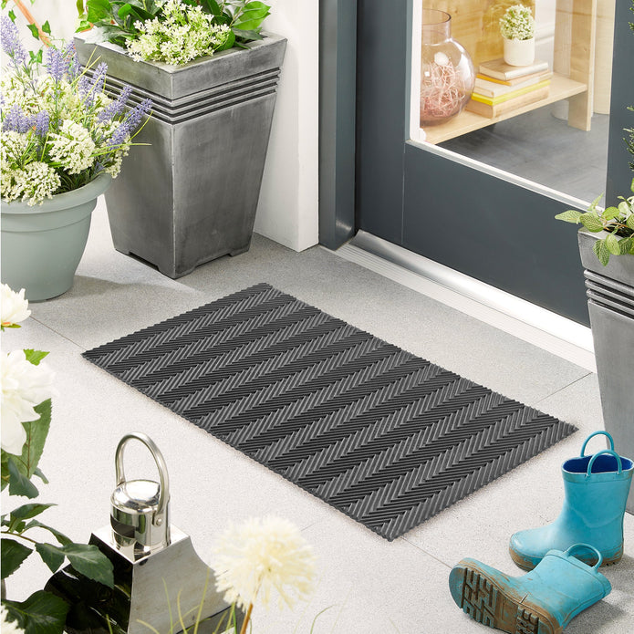 My Mat Reversible Rubber Zig Zag Doormat - handmade