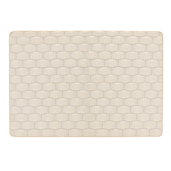 My Mat Sculptured Washable Basket Weave Ivory - handmade