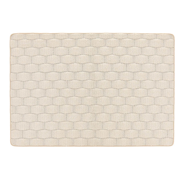 My Mat Sculptured Washable Basket Weave Ivory - handmade