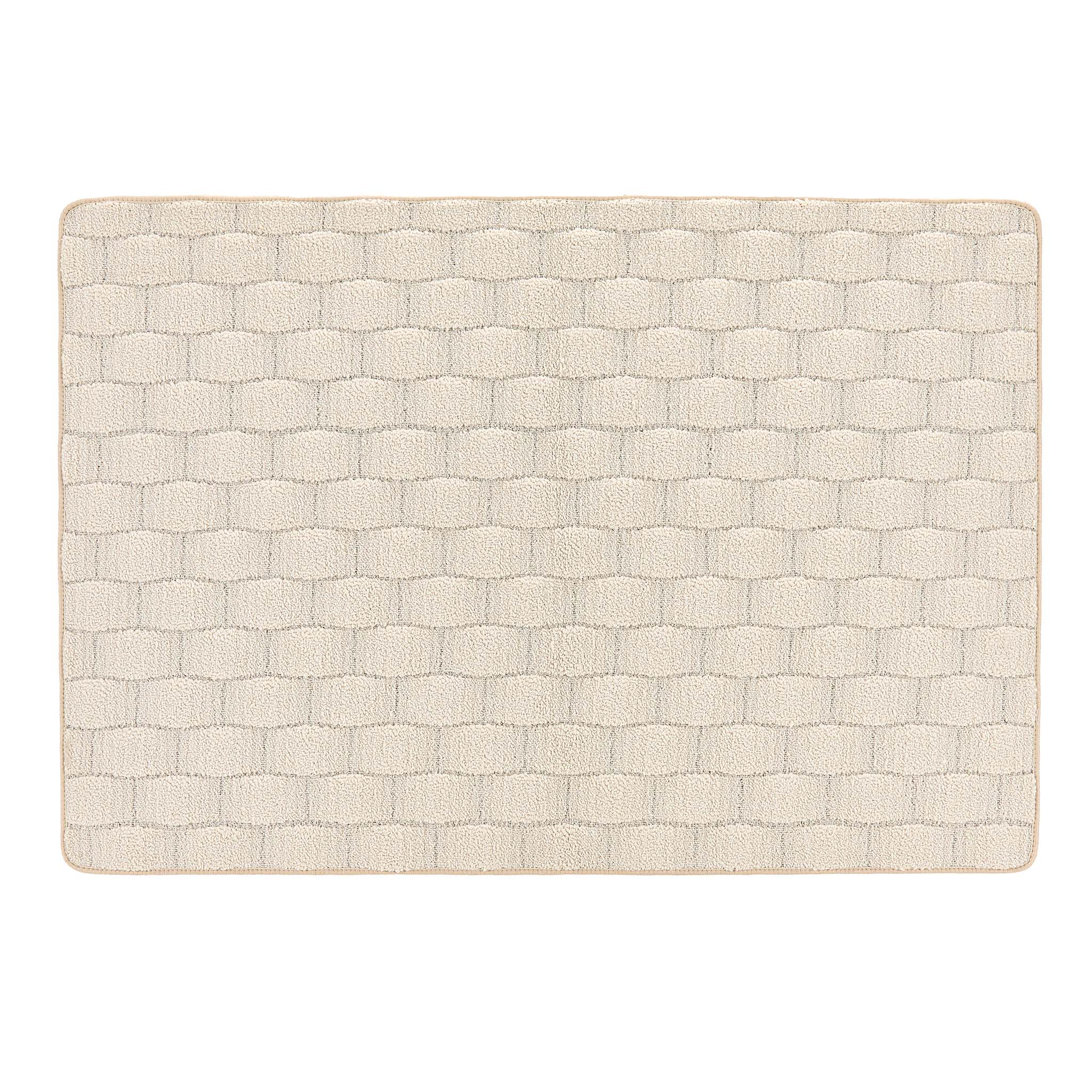 My Mat Sculptured Washable Basket Weave Ivory - handmade