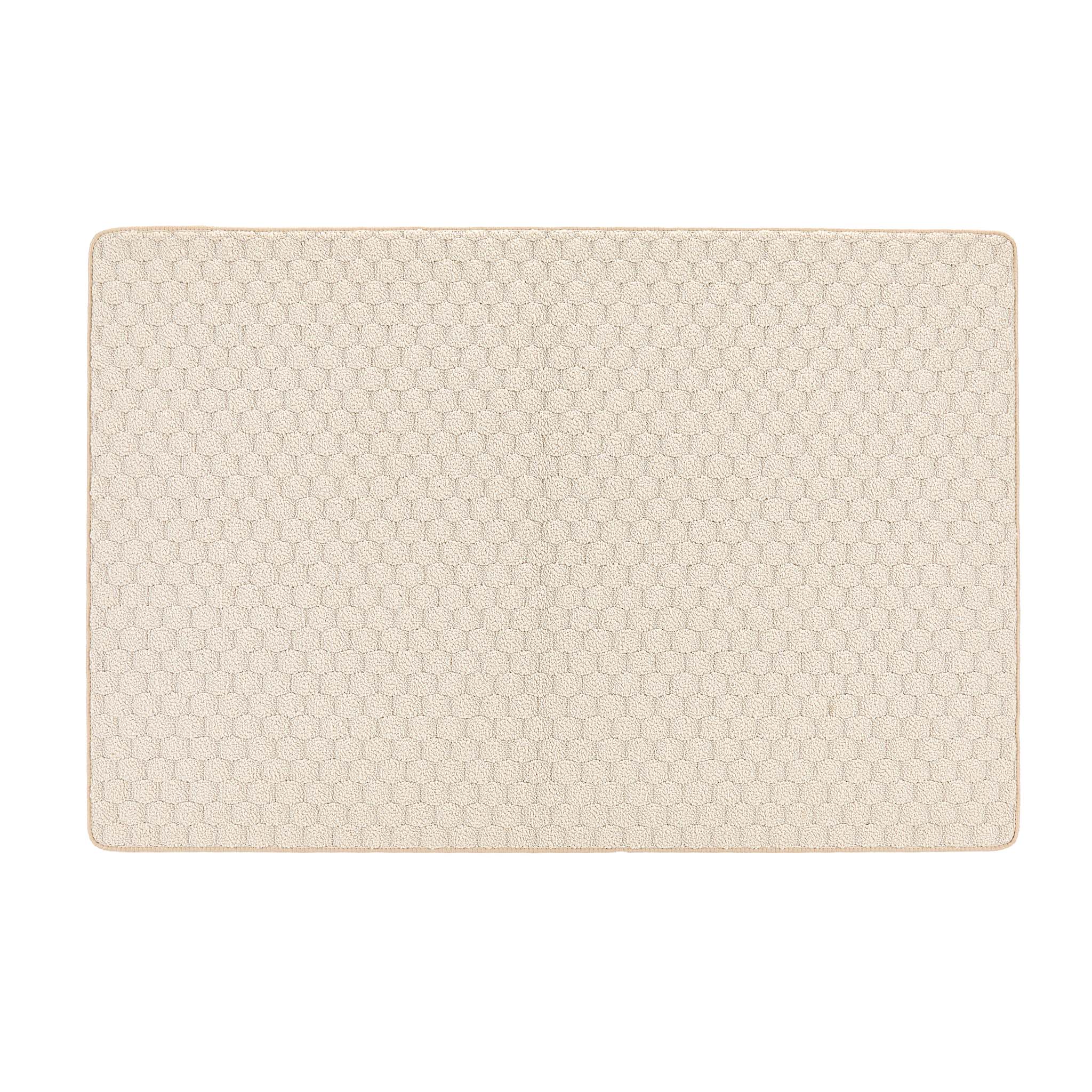 My Mat Sculptured Washable Honeycomb Ivory - handmade