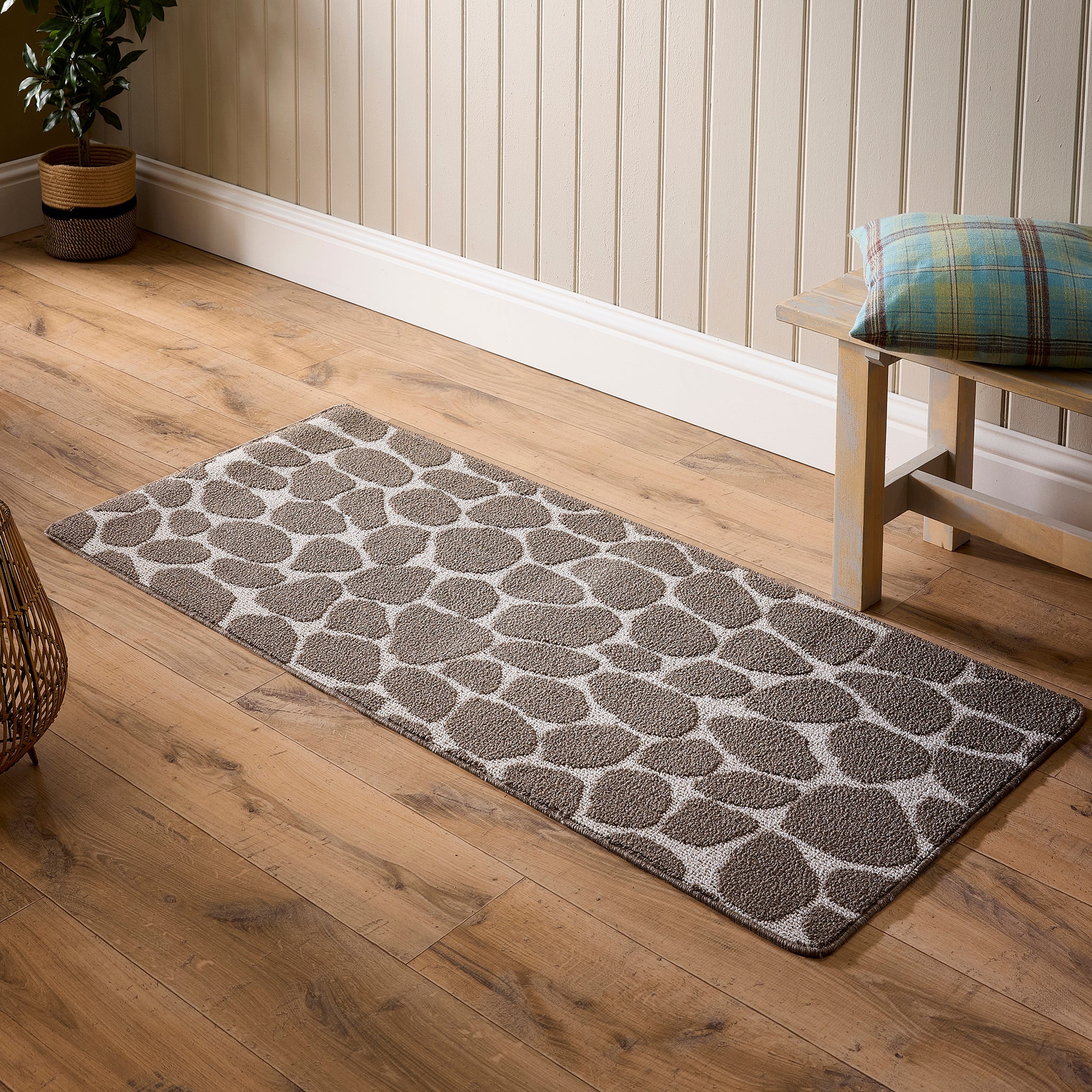 My Mat Sculptured Washable Patterened Pebble Mink - handmade