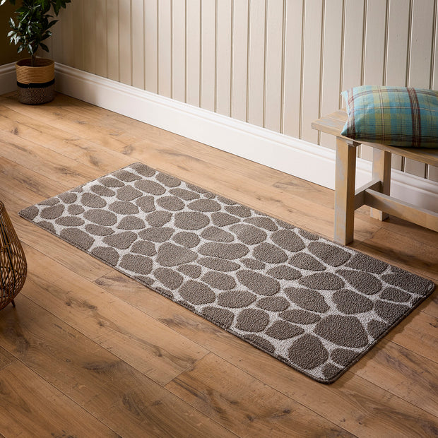 My Mat Sculptured Washable Patterened Pebble Mink - handmade