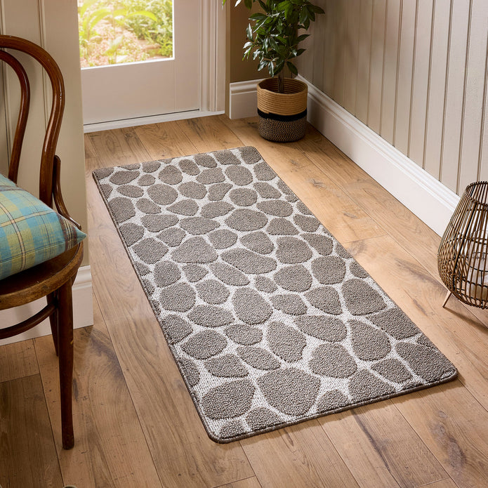 My Mat Sculptured Washable Patterened Pebble Mink - handmade
