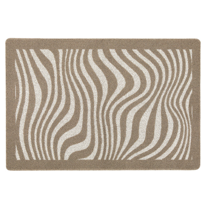 My Mat Sculptured Washable Patterened Waves Mink - handmade
