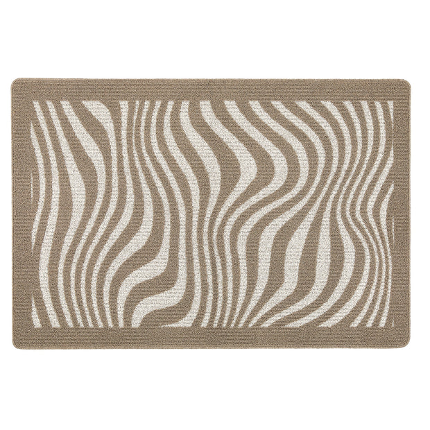My Mat Sculptured Washable Patterened Waves Mink - handmade