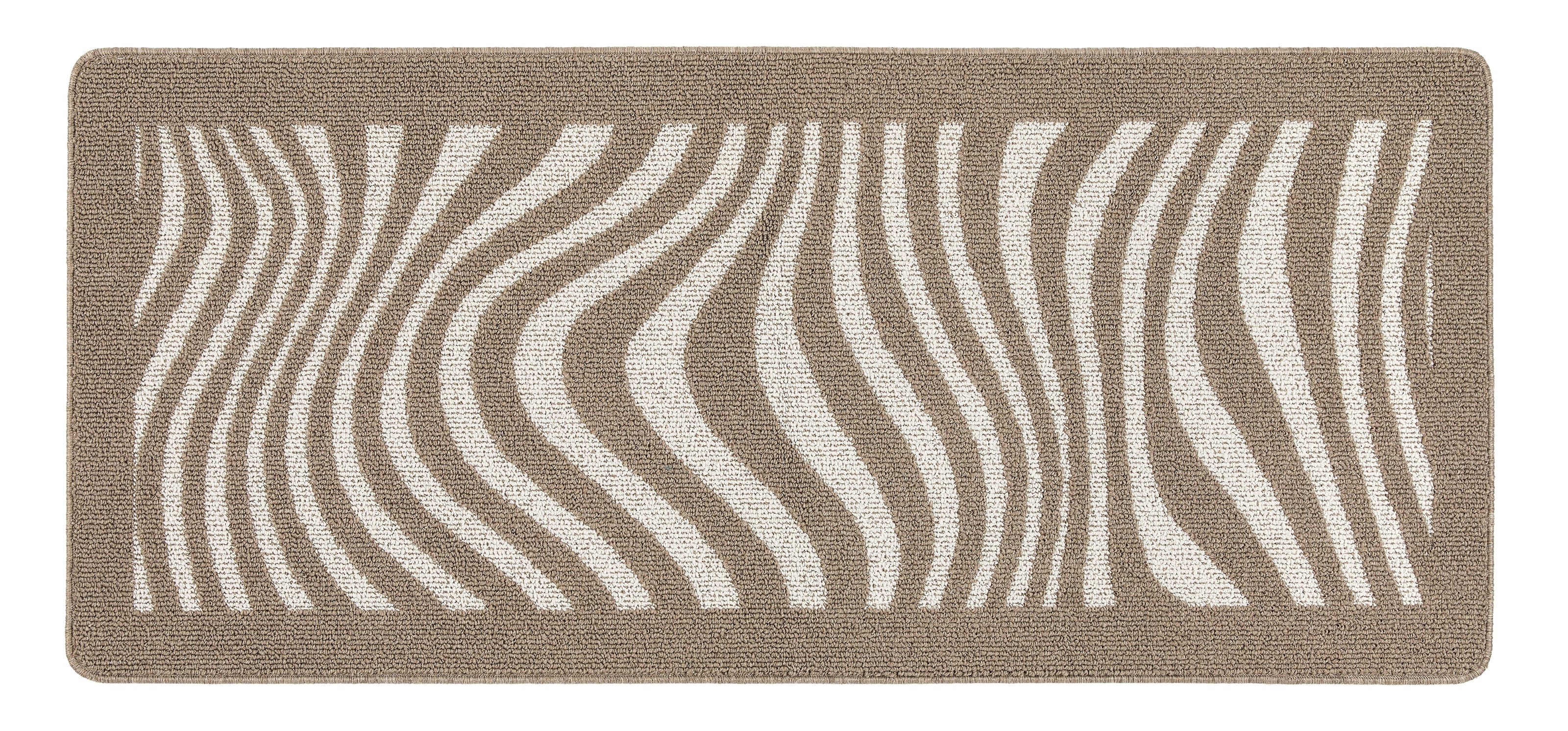 My Mat Sculptured Washable Patterened Waves Mink - handmade