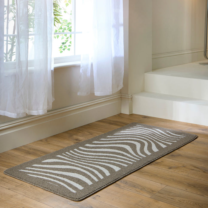 My Mat Sculptured Washable Patterened Waves Mink - handmade