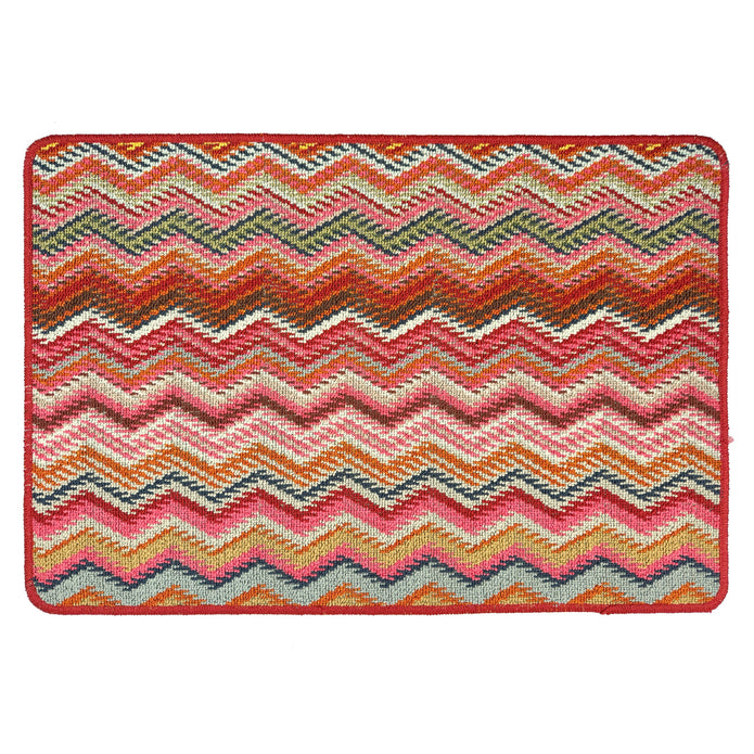 My Mat Stain Resistant Candy Multi Bright Zigzag - handmade