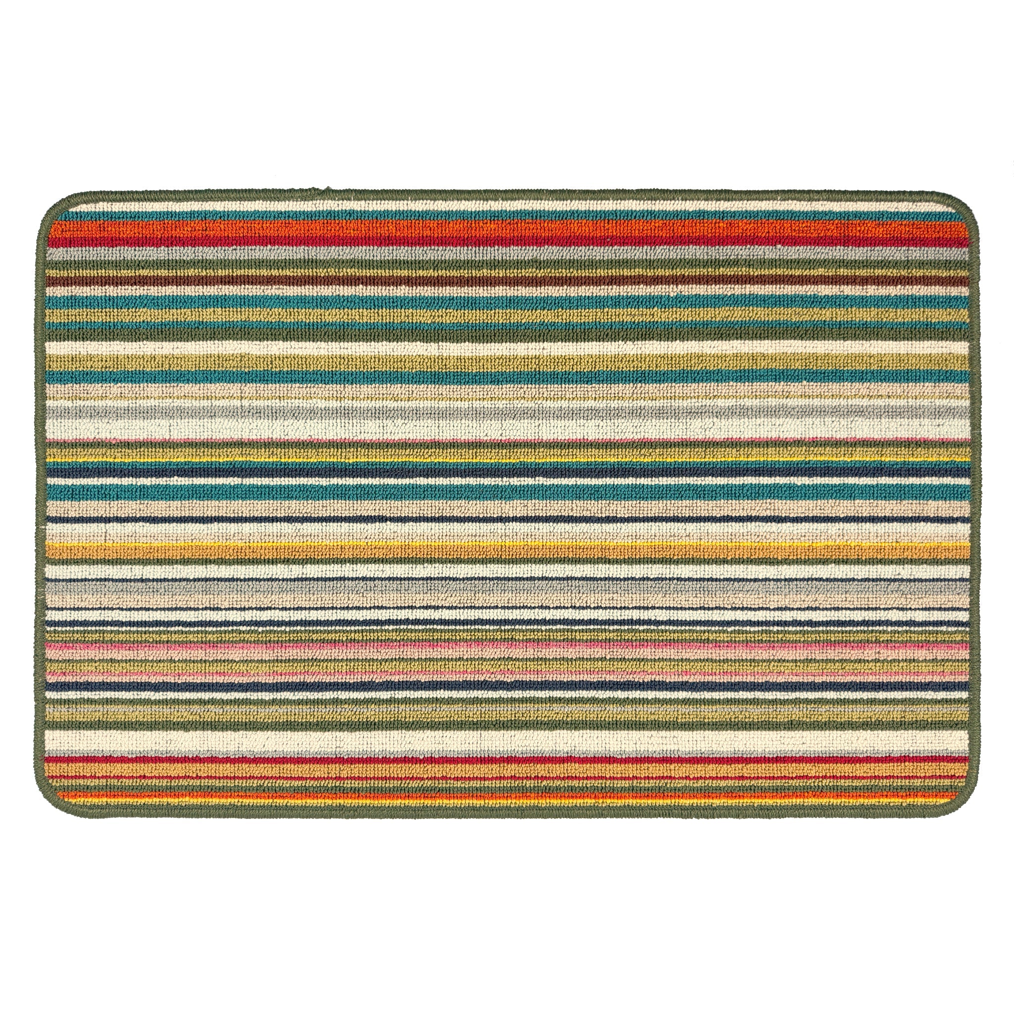 My Mat Stain Resistant Candy Multi Green Stripe - handmade