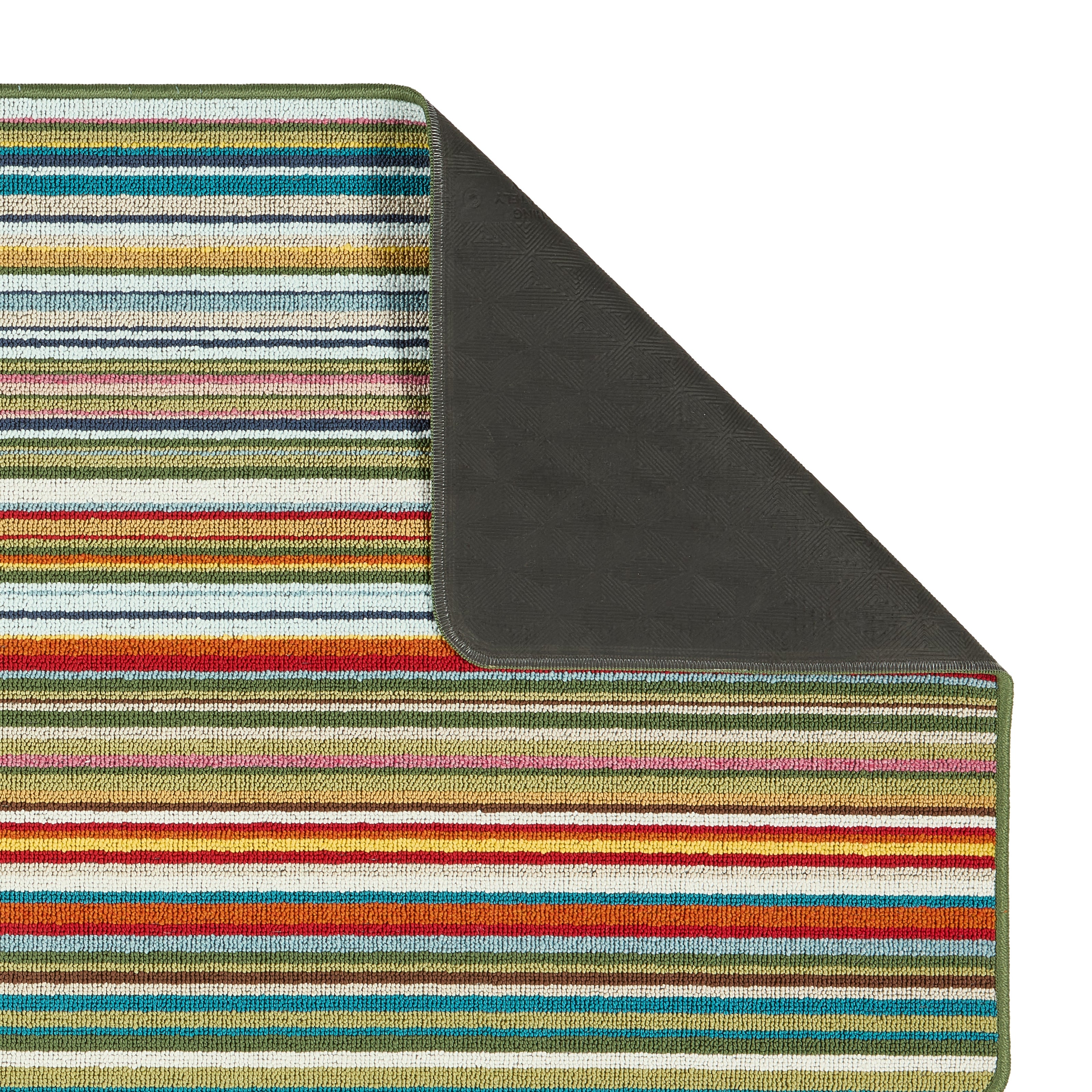 My Mat Stain Resistant Candy Multi Green Stripe - handmade