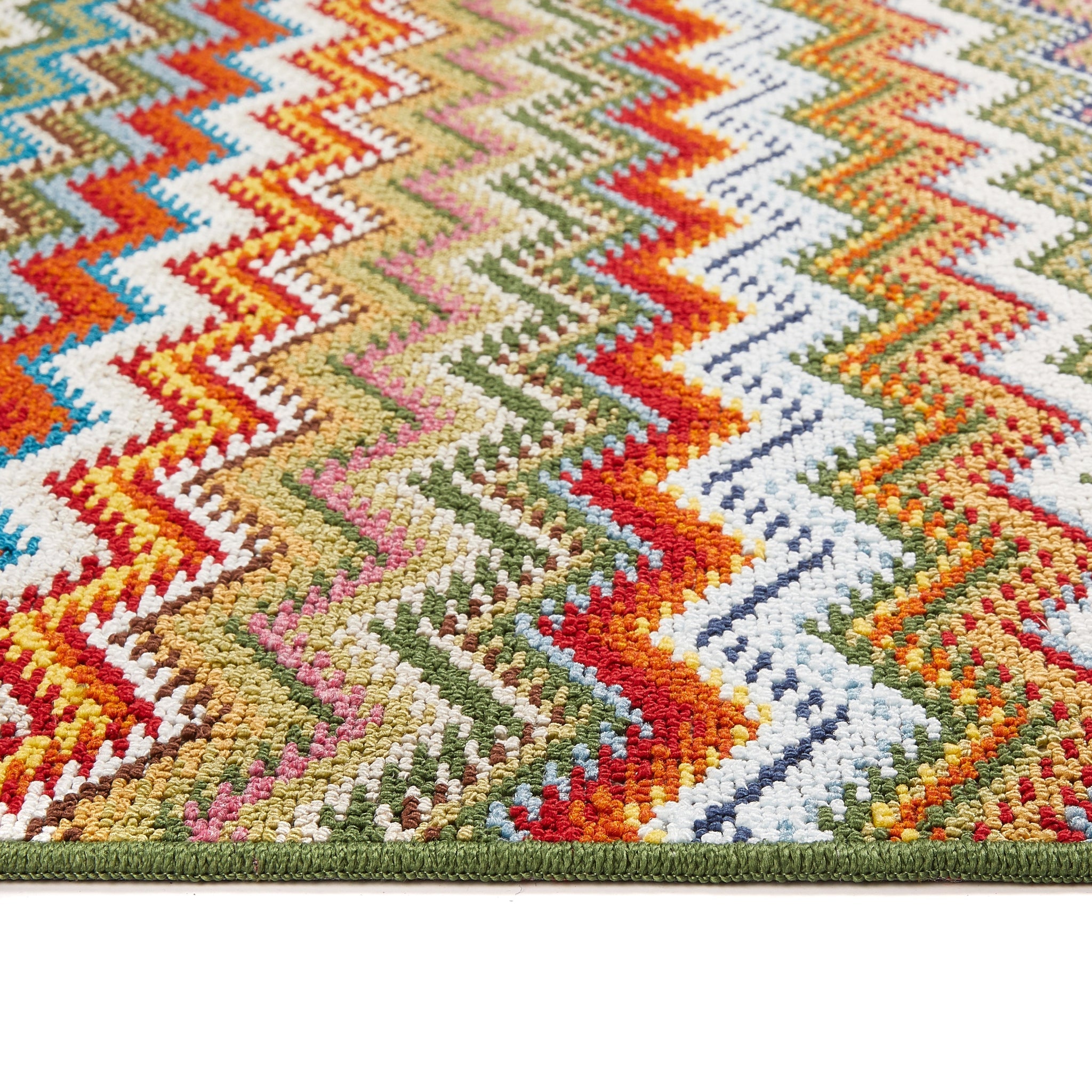 My Mat Stain Resistant Candy Multi Green Zigzag - handmade