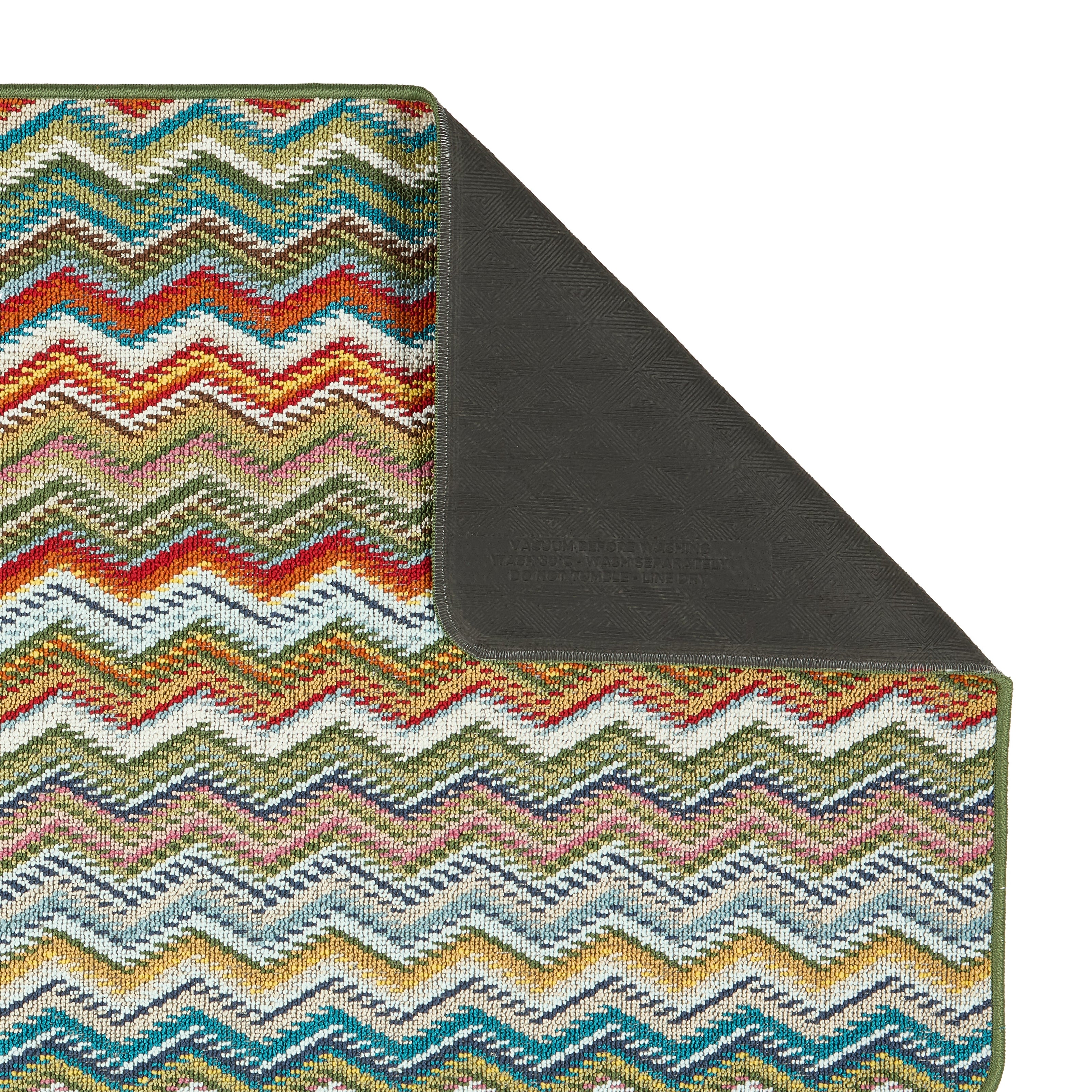 My Mat Stain Resistant Candy Multi Green Zigzag - handmade
