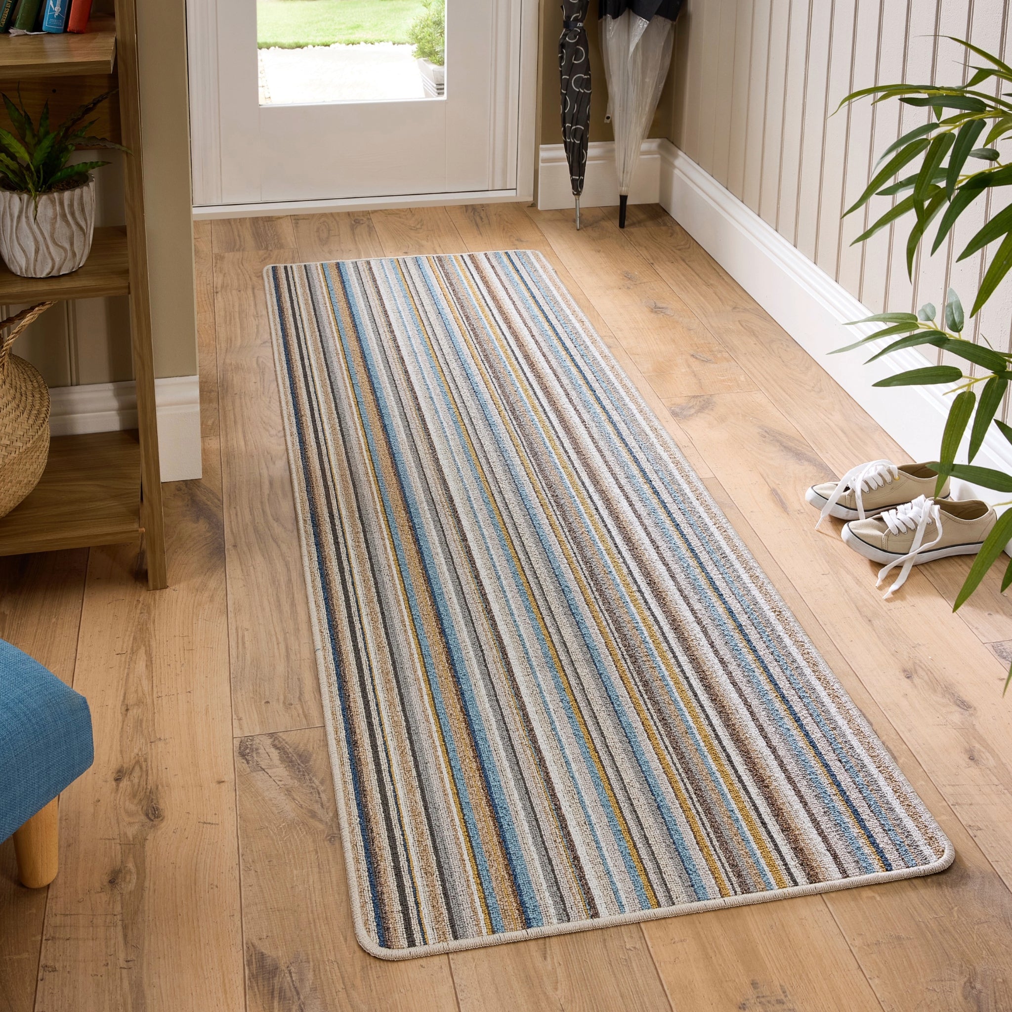 My Mat Stain Resistant Candy Multi Natural Stripe - handmade