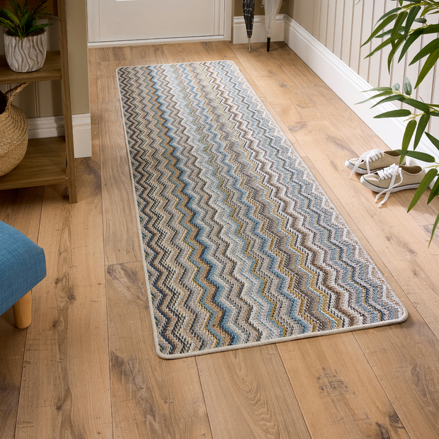 My Mat Stain Resistant Candy Multi Natural Zigzag - handmade