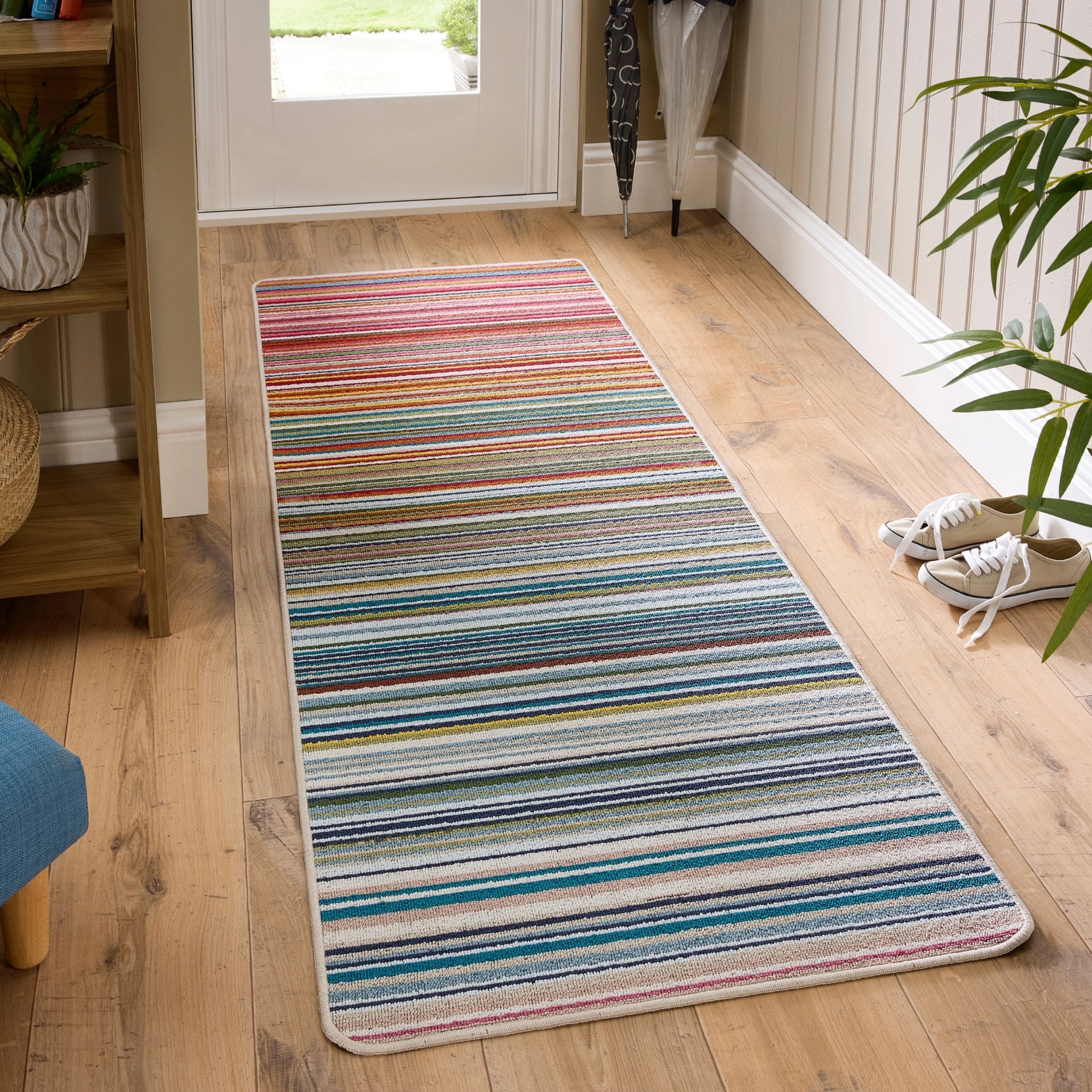 My Mat Stain Resistant Candy Multi Rainbow Stripe - handmade