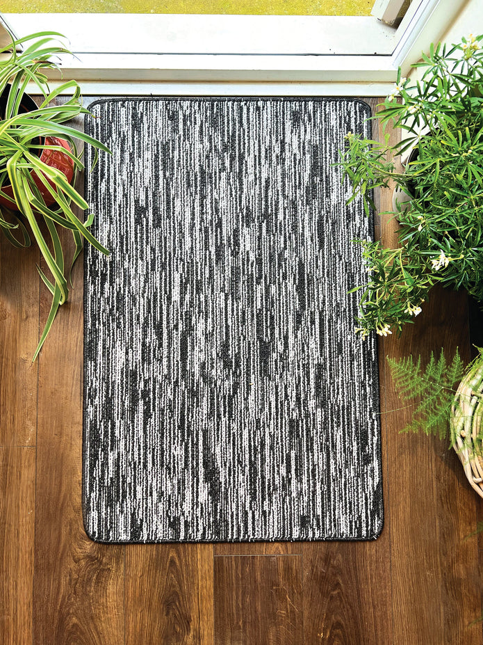 My Mat Stain Resistant Durable - Charcoal Broken Stripe - handmade