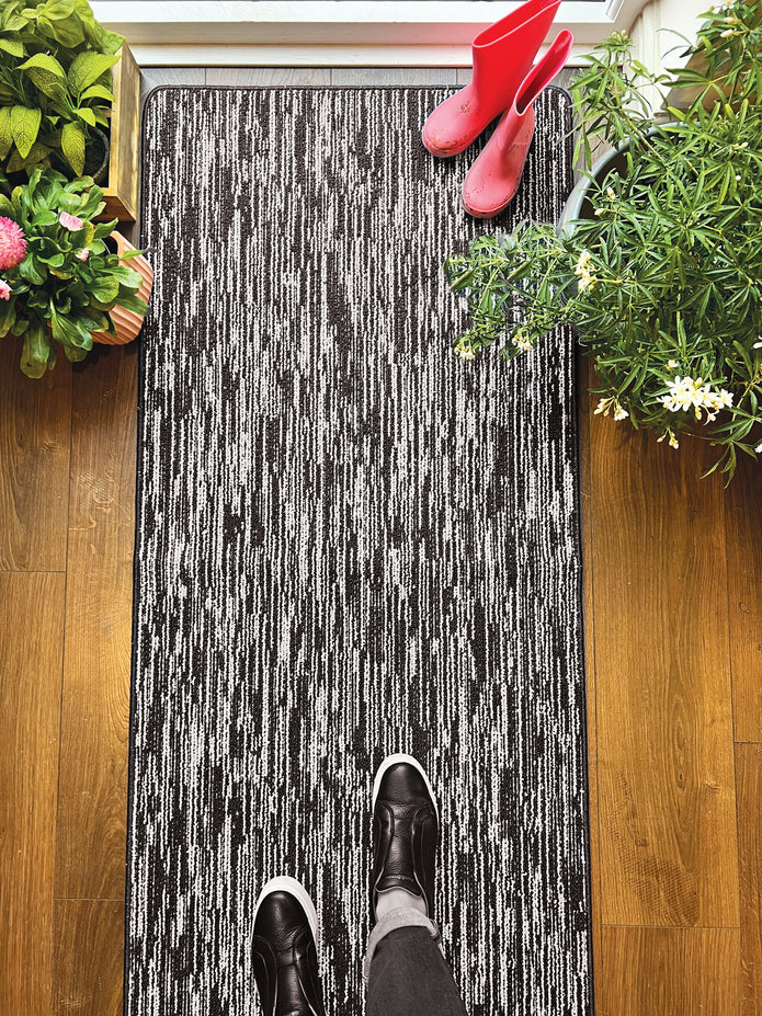 My Mat Stain Resistant Durable - Charcoal Broken Stripe - handmade