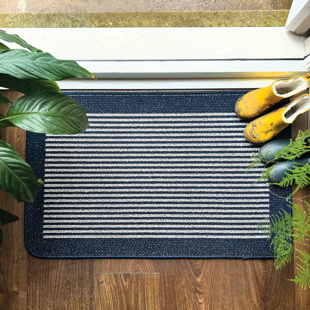 My Mat Stain Resistant Durable - Navy Stripe - handmade