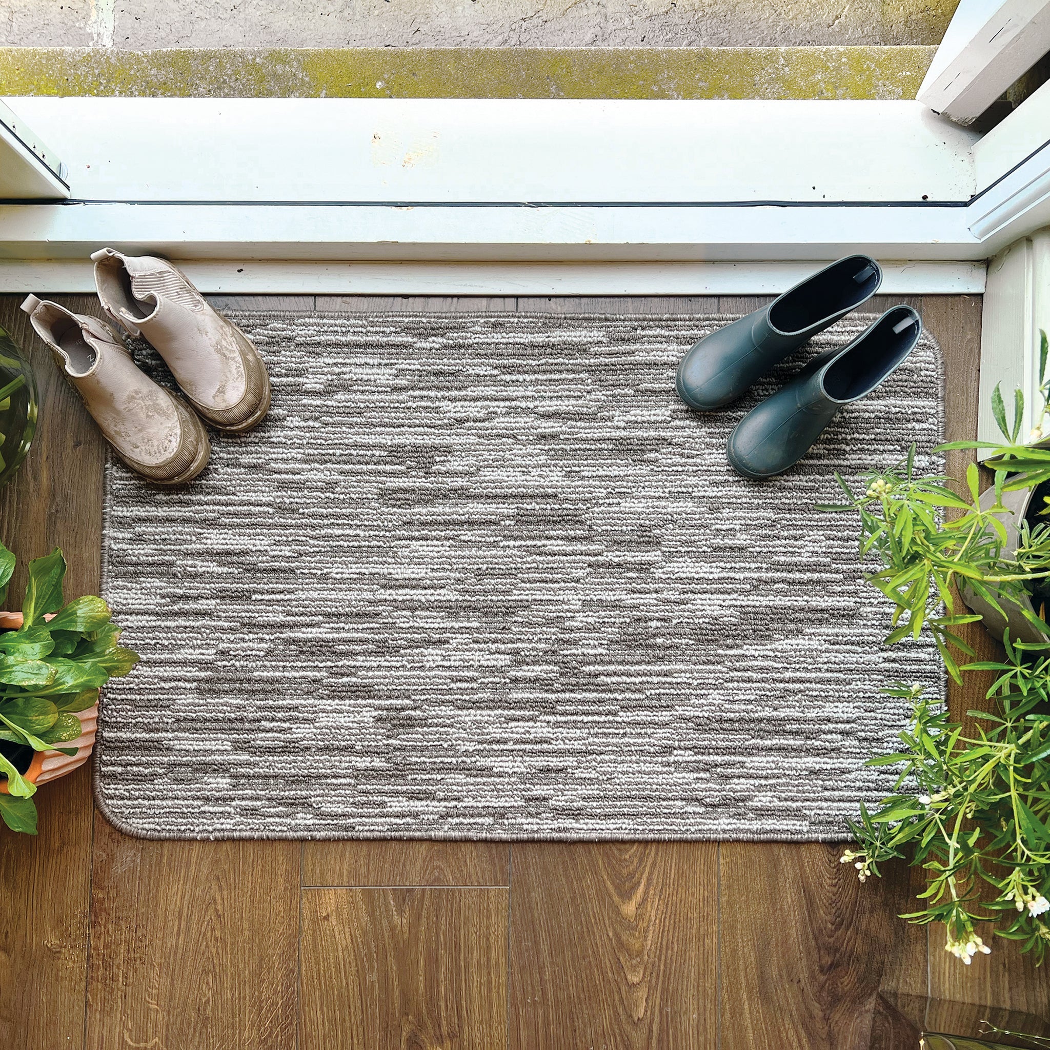 My Mat Stain Resistant Durable - Silver Broken Stripe - handmade