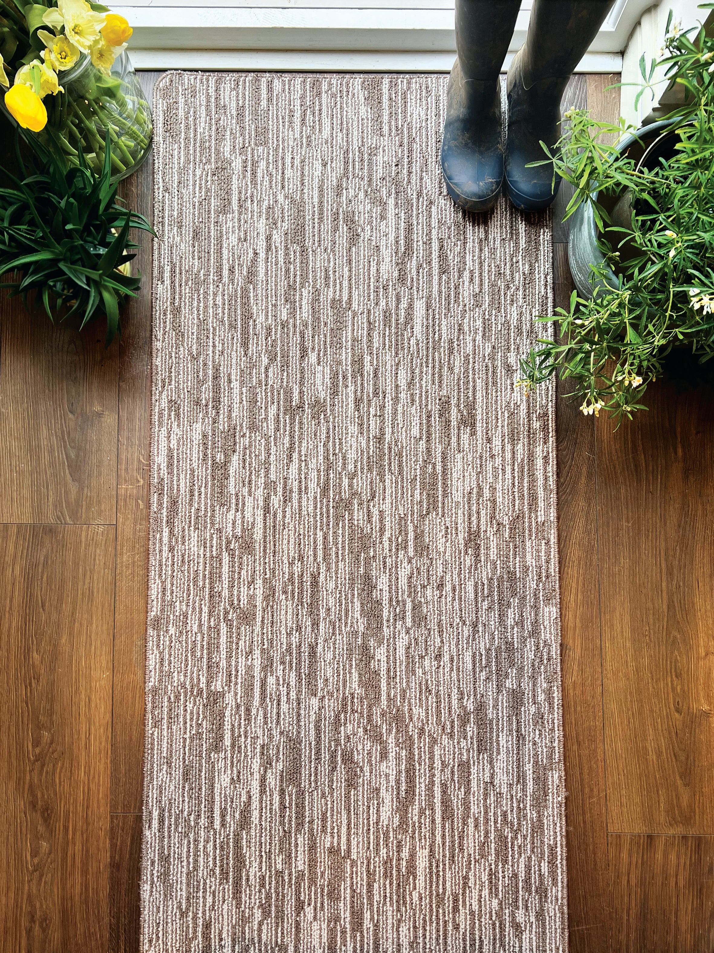 My Mat Stain Resistant Durable - Stone Broken Stripe - handmade