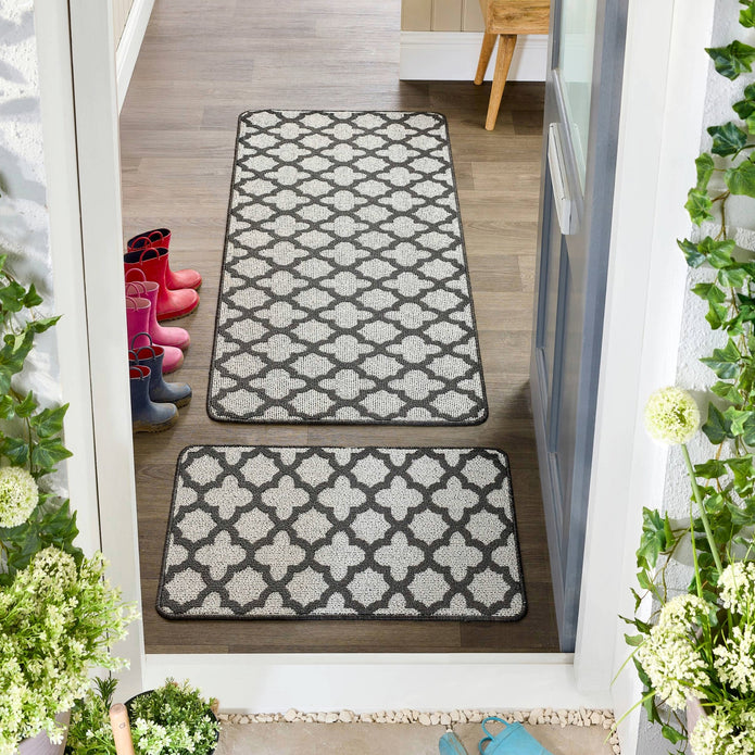 My Mat Stain Resistant Moroccan Tile Charcoal - handmade