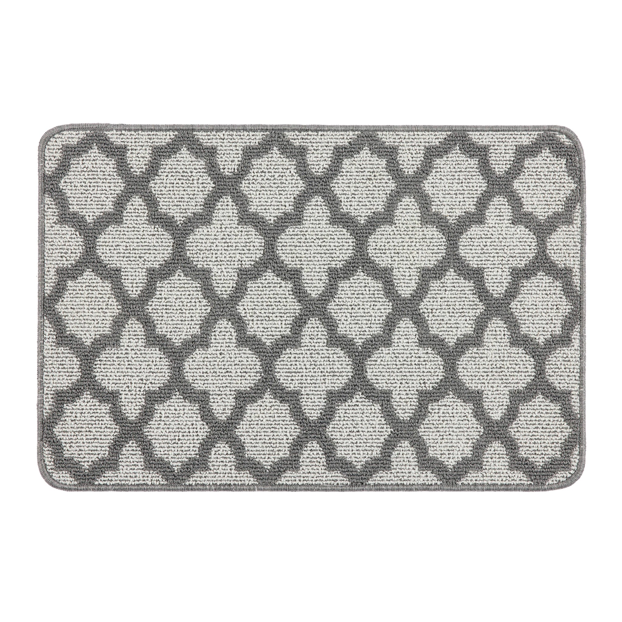 My Mat Stain Resistant Moroccan Tile Silver - handmade