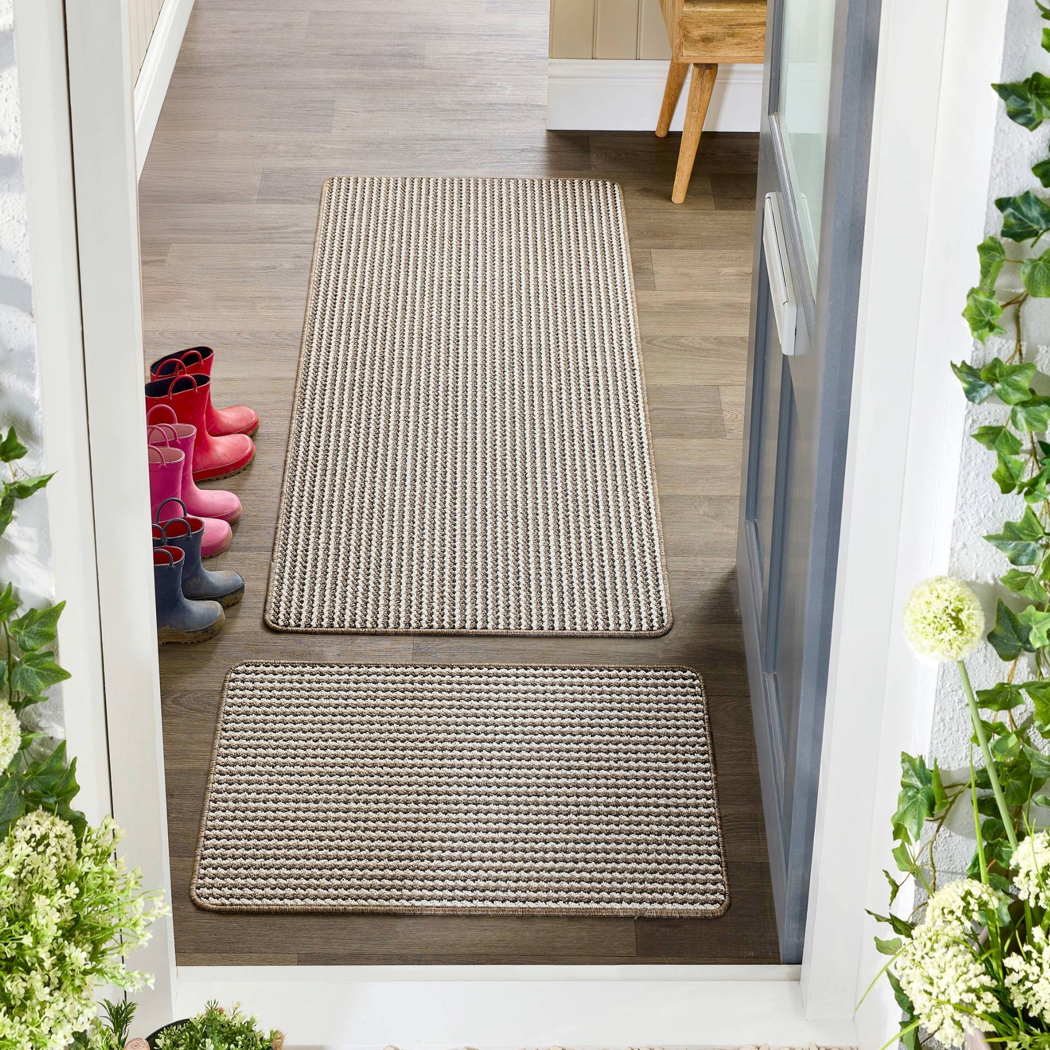 My Mat Stain Resistant Twist Stripe Natural - handmade