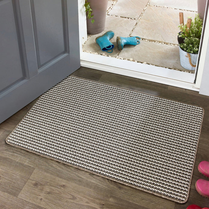 My Mat Stain Resistant Twist Stripe Natural - handmade