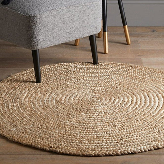 Naturelle Heaton Circle Natural Woven Jute 60 cm DIA Circle / Natural / Coir RUGS_and_MORE 5060623076191