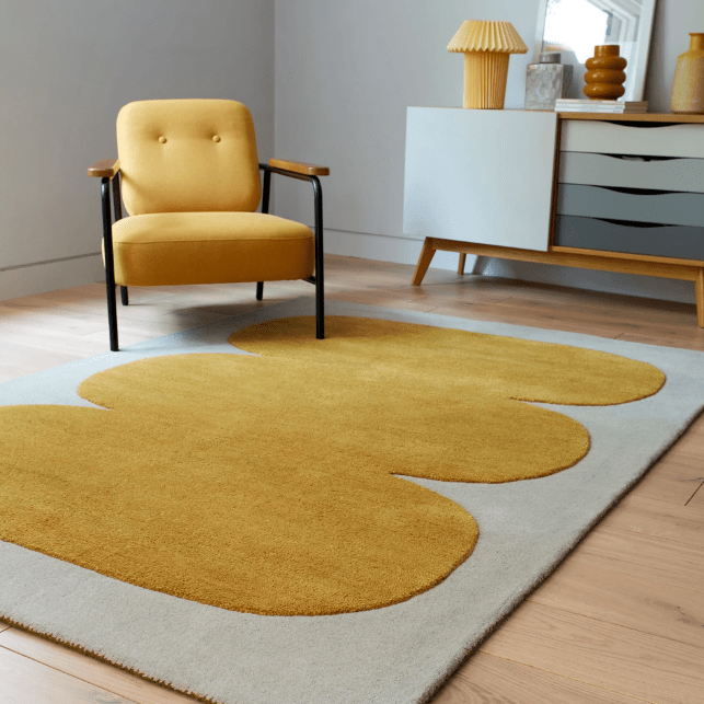 NEW Canvas Sculpt Wool Rug Rugs 120x170 cm / Yellow / 100% fine pure wool RUGS_and_MORE CANV1201700004